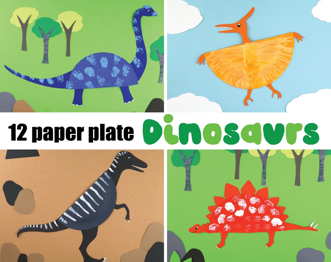 12 Paper Plate Dinosaur Crafts Etsy