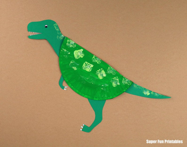 12 Paper Plate Dinosaur Crafts Etsy