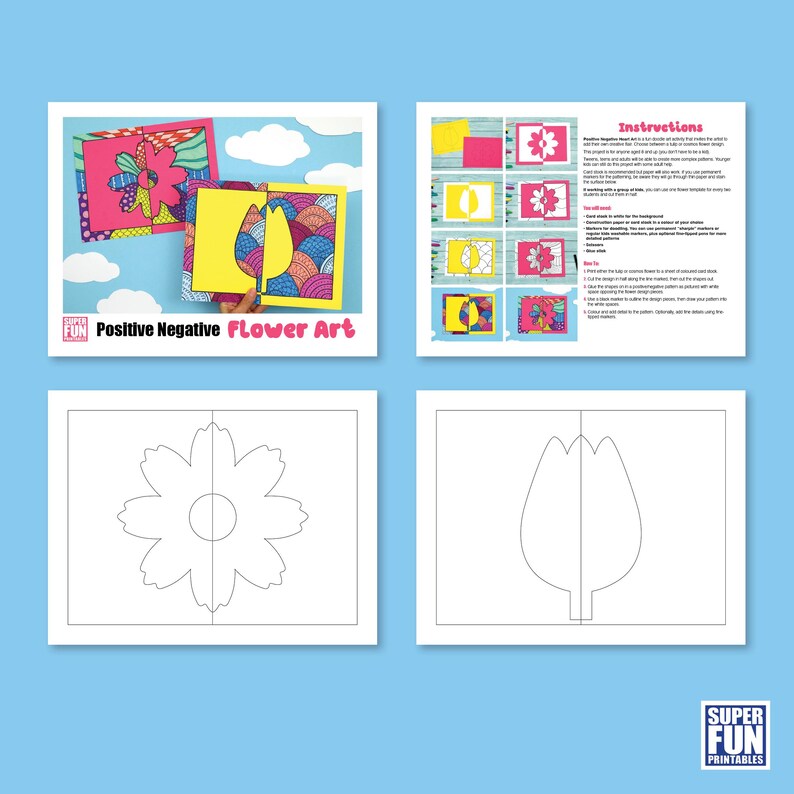 Flower Positive Negative Art - Etsy