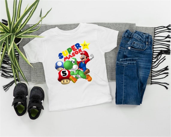 Super Mario inspired birthday shirt custom with any age and | Etsy