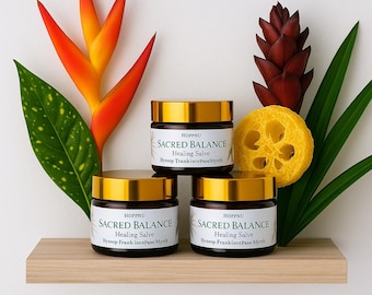 Sacred Balance | Herbal Anointing Salve with Frankincense, Myrrh & Cedarwood-for Grounding, Calm and Skin Nourishment.