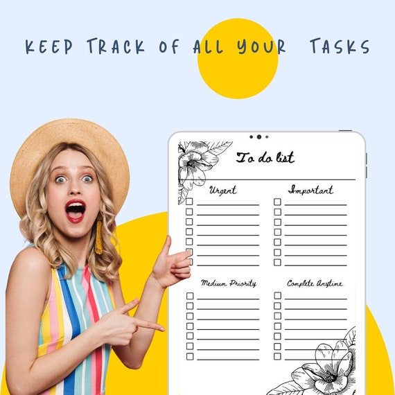 To Do List Printable Simple Design Black and White Classy PDF - Etsy