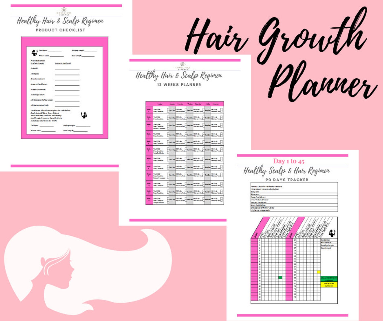 Keep Track Hair Planner Regimen Tracker for Healthy Long Hair Etsy