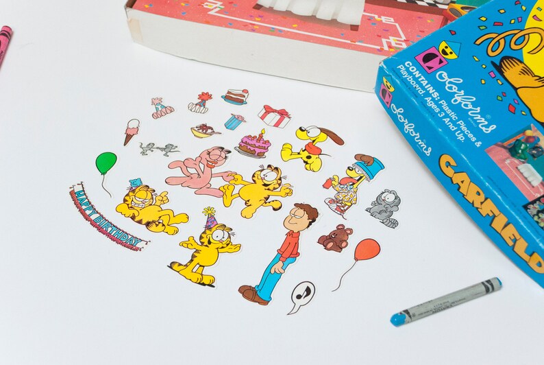 GARFIELD Big Birthday Party Colorforms Play Set / Collectible | Etsy