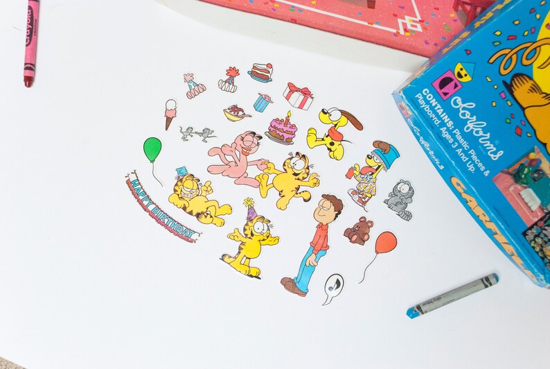 GARFIELD Big Birthday Party Colorforms Play Set / Collectible | Etsy