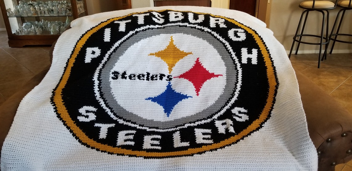 Handmade Crochet Pittsburgh Steelers Afghan Etsy
