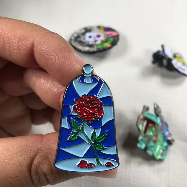 Beauty and the Beast Rose Pin