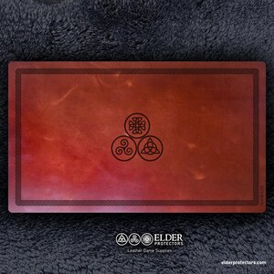 Leather Playmat - Magic: The Gathering, TCG, Card Playmat, Runes Design