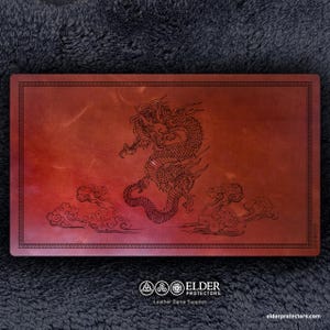 Leather Playmat - Elder Protectors TCG Playmat - Chinese Dragon Design