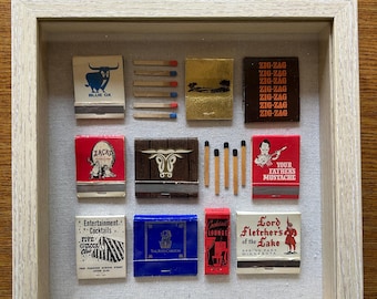 Custom Vintage Framed Matchbook Art