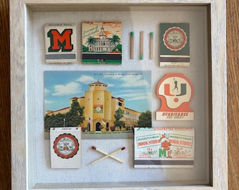 University of Miami Vintage Framed Matchbook Art