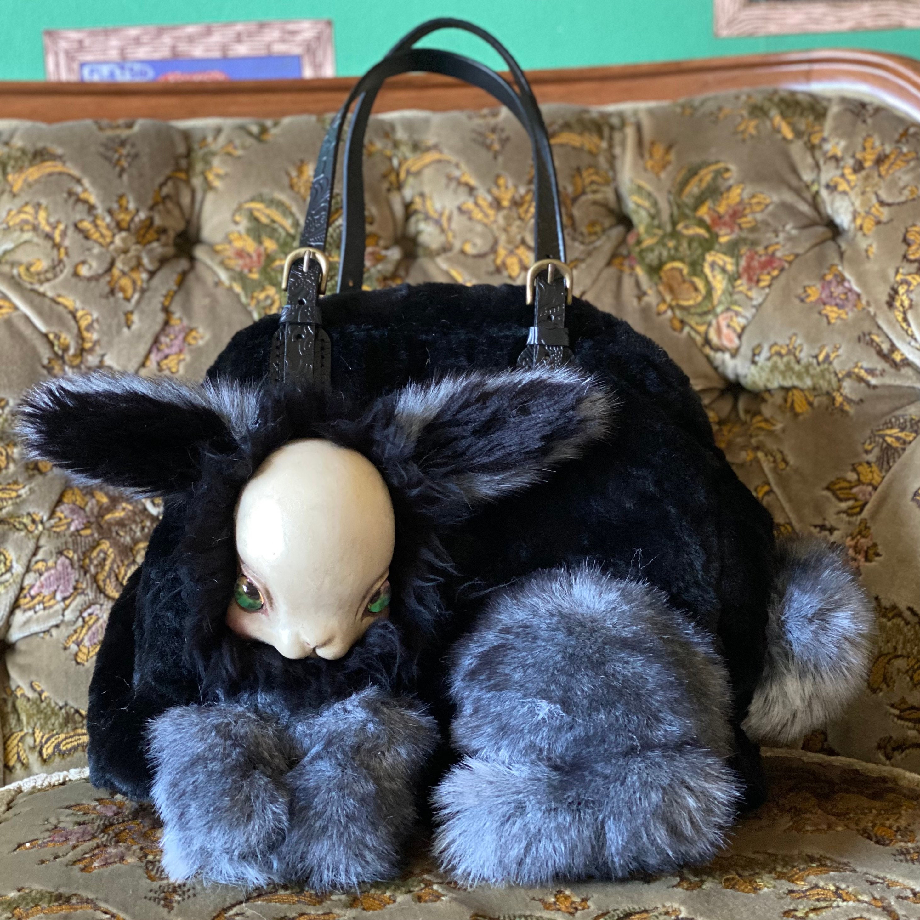 Black Rabbit Boston Bag Handmade by Riri Fukuju - Etsy