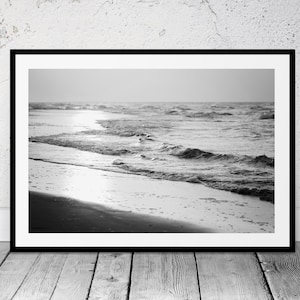 Coastal Photography, Black and White Photo, Beach Photo, Coastal Art, Printable Wall Art