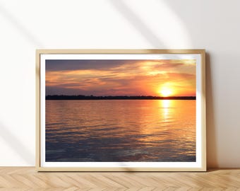 Landscape Photography, Digital Download, Sunset, Water, Coastal Art, River