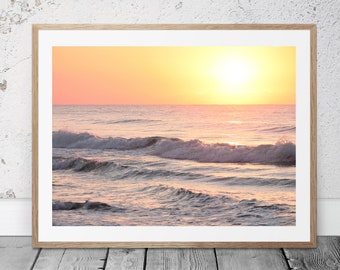 Beach Photography, Coastal Art, Printable Photo, Ocean Photograph, Beach Sunrise