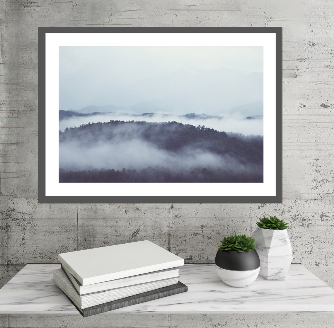 Printable Art, Mountain Photography, Mountain Art, Mountain Fog, Trees ...