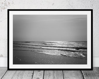 Ocean Photography, Black and White Art, Printable Wall Art, Beach Decor, Coastal Art