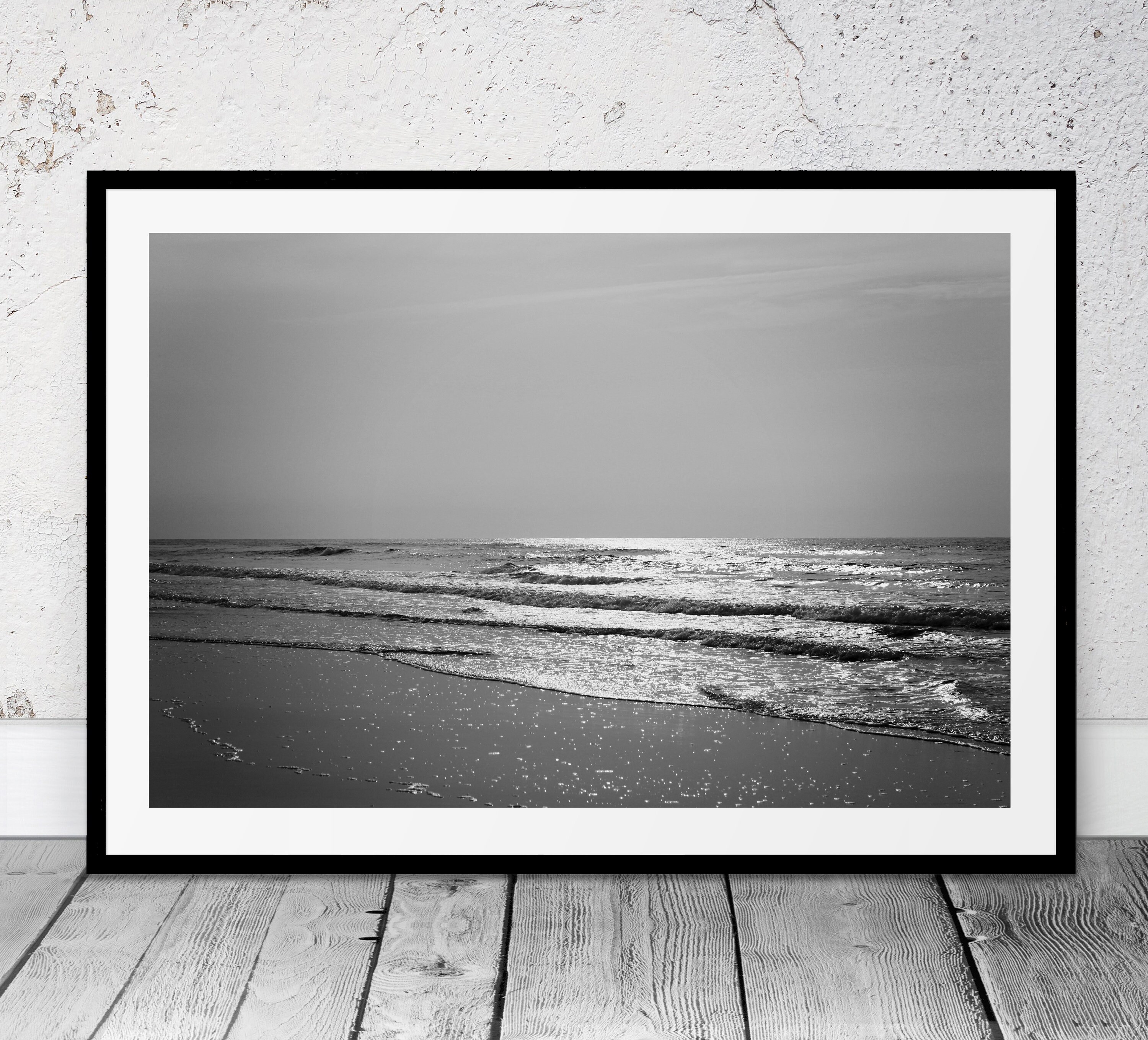 Ocean Photography, Black and White Art, Printable Wall Art, Beach Decor, Coastal Art