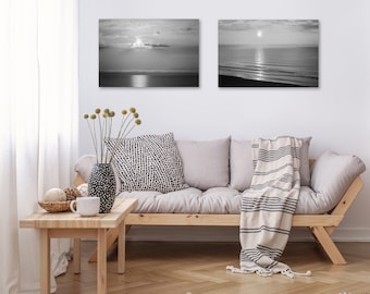 Küstenkunst, druckbare Fotografie, Ozean Kunst, Foto Set, Schwarz-Weiß-Kunst