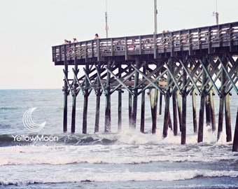 Coastal Printable Photography, Beach Photo, Beach Decor, Fishing Pier, Digital Download, Beach Art