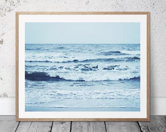 Printable Art, Ocean Photography, Coastal Decor, Coastal Art, Blue, Waves, Beach Art, Beach Decor