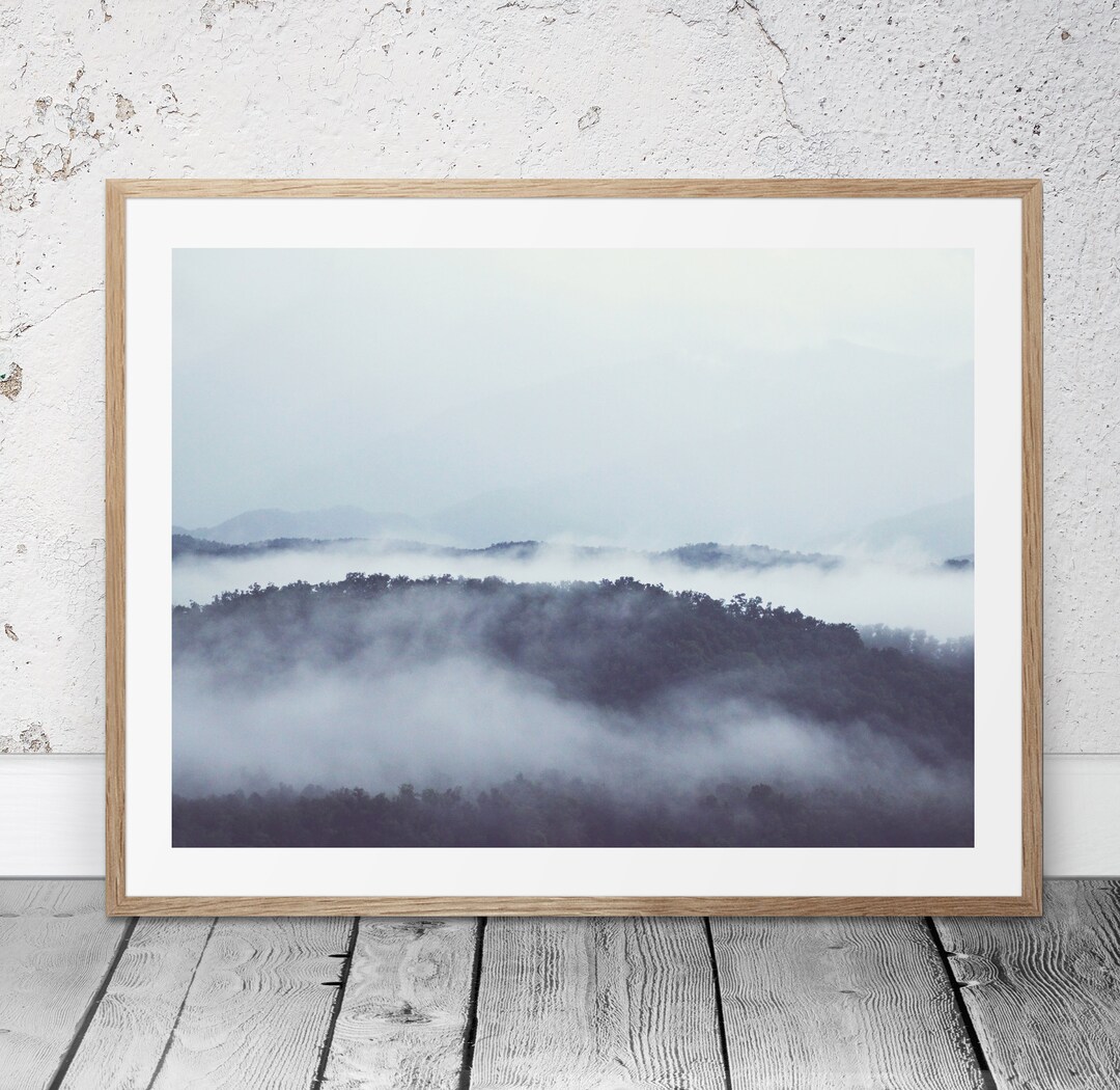 Printable Art, Mountain Photography, Mountain Art, Mountain Fog, Trees ...