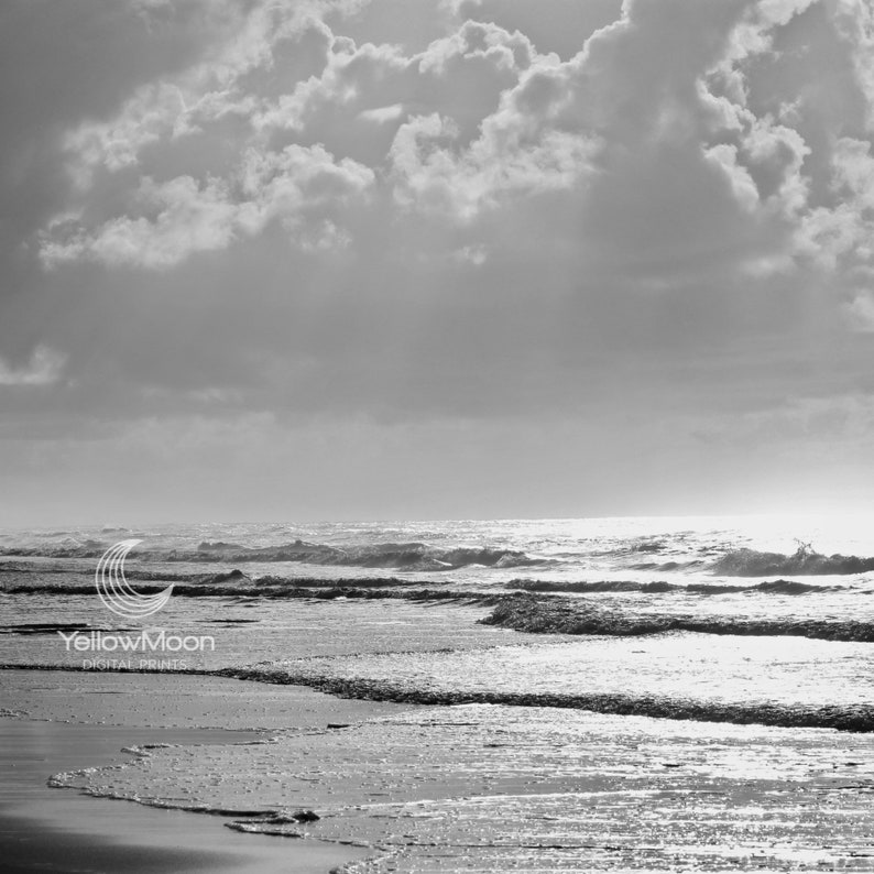 Printable Art Beach Photography Coastal Decor Black & White - Etsy