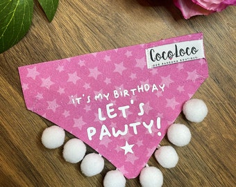 Let's Pawty Dog Bandana (Pink)