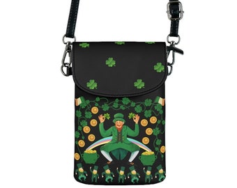 Irish Small Cell Phone purse, St. Patrick's day Small crossbody bag, small phone wallet, small leather purse, phone crossbody bag