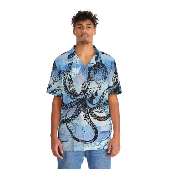 Mens octopus button down best sale shirt