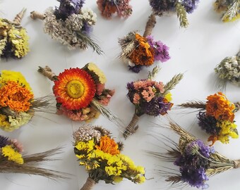 Set of 98 Mini Dried Flower Bouquets, colorful bouquets as guests gifts for wedding, baby shower,  Thank you gift, Bridal shower party gift