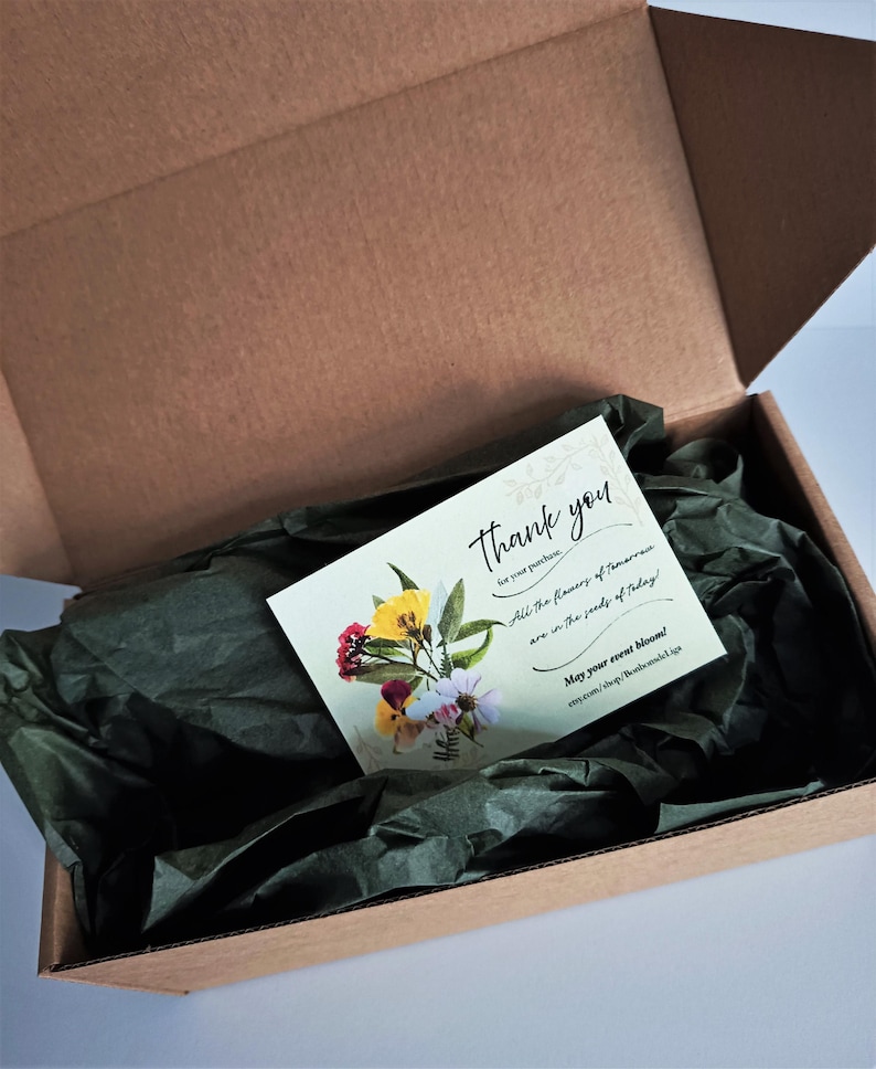 Personalized Wedding Place Cards: Real Pressed Wildflowers, Botanical Decor image 11