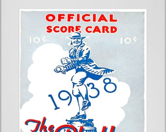 1938 Vintage Philadelphia Phillies Score Card - Digital Reproduction