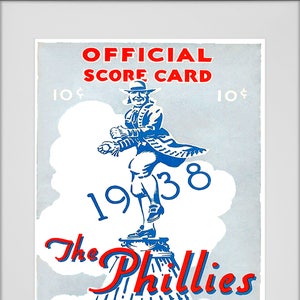 1938 Philadelphia Phillies Score Card - Digitale Reproduktion