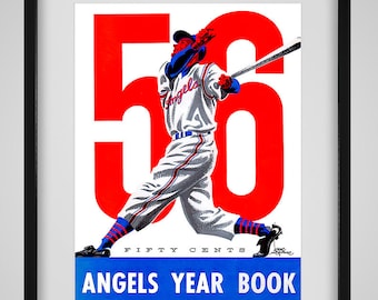 1956 Vintage Los Angeles Angels Yearbook Cover - Digital Reproduction