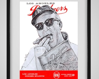 1962 Vintage Los Angeles Dodgers Program Cover - Hot Dog - Digital Reproduction