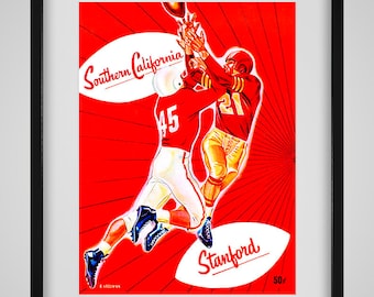 1952 Vintage USC Trojans - Stanford Football Program Cover - Digital Reproduction