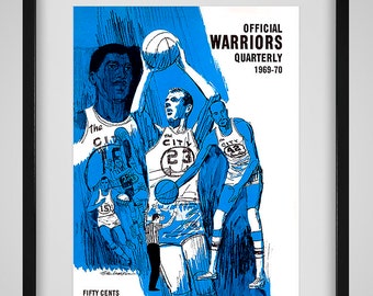 1969 -1970 Vintage San Francisco Warriors Program Cover - Digital Reproduction