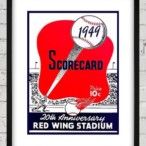 1949 Vintage Rochester Red Wings - Syracuse Baseball Program Cover - Digital Reproduction