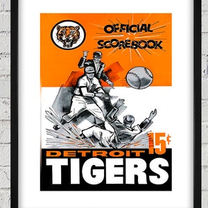 1962 Vintage Detroit Tigers Scorebook Cover - Digital Reproduction