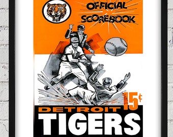 1962 Vintage Detroit Tigers Scorebook Cover - Digital Reproduction