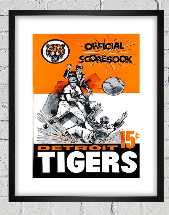 1962 Vintage Detroit Tigers Scorebook Cover - Digital Reproduction