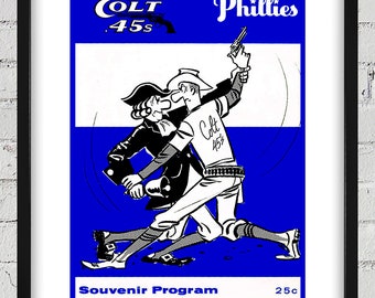 1963 Vintage Philadelphia Phillies - Houston Colt 45s Program Cover - Digital Reproduction