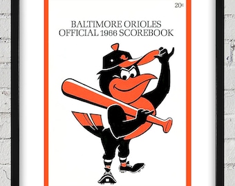 1966 Vintage Baltimore Orioles Scorebook Cover - Hat Tip - Digital Reproduction