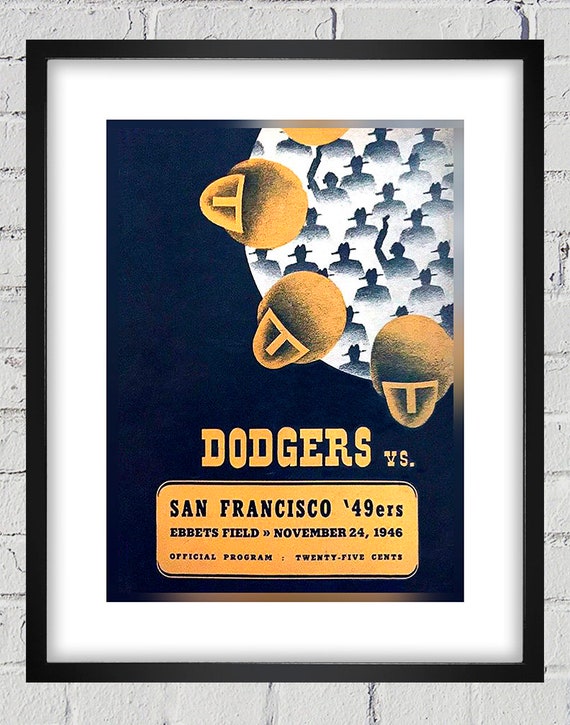 1946 Vintage Brooklyn Dodgers - San Francisco 49ers - Football Program Cover - Digital Reproduction