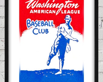 1950 Vintage Washington Senators Program Cover - Digital Reproduction