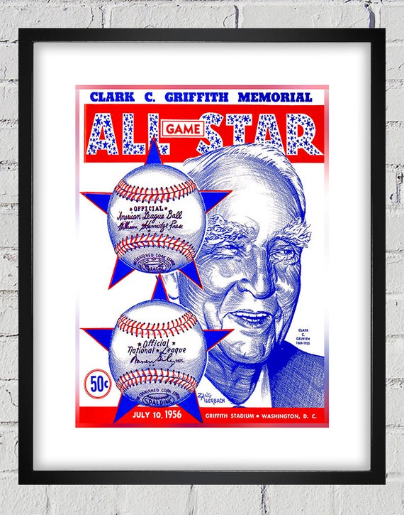 1956 Vintage Baseball All-Star Game Program Cover - Washington D.C. - Digital Reproduction