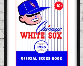 1955 Vintage Chicago White Sox Scorebook Cover - Digital Reproduction