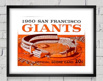 1960 Vintage San Francisco Giants Scorecard Cover - Digital Reproduction