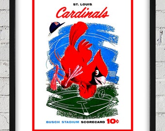 1958 Vintage St Louis Cardinals Scorecard Cover - Digital Reproduction